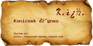 Konicsek Ágnes névjegykártya