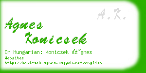 agnes konicsek business card
